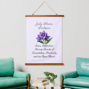 Blume Larkspur Kunst, Dichtung und Musik Wandteppich Mit Holzrahmen