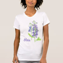 Blume Larkspur Wasserfarbe T - Shirt