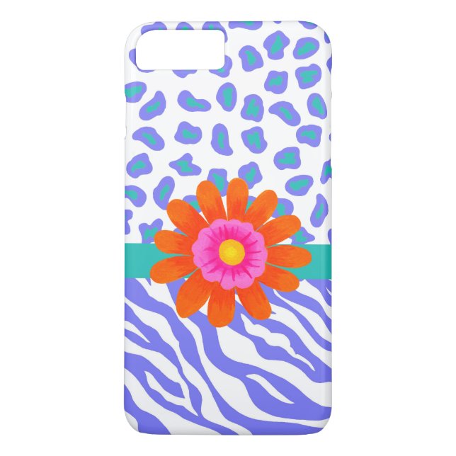 Blume Lavender & White Zebra Leopard Case-Mate iPhone Hülle (Rückseite)