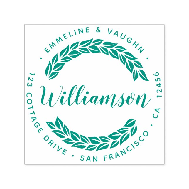 Blume Leaf Wreath Rücksendeadresse Permastempel (Design)