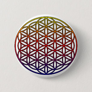 Blume Leben-heiligen Geometrie-Symbols - 1 Button