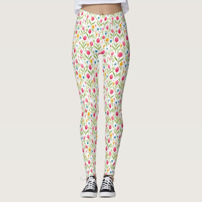 Blume lehren uns Geduld Leggings (Vorderseite)