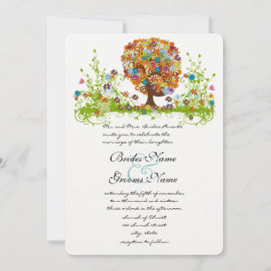 Blume Liebe Bäume Hochzeit Einladung