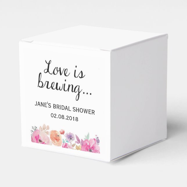 Blume "Liebe ist Brauen" Brautparty Geschenkschachtel (Vorderseite)