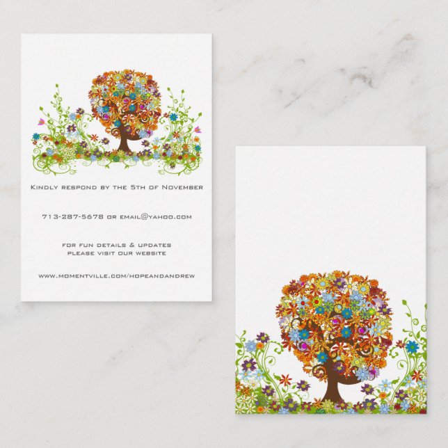 Blume Liebe Tree Response UAWG und Website Cards Begleitkarte (Vorne/Hinten)