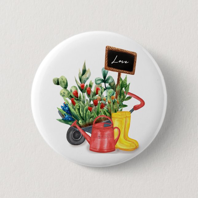 Blume Liebe Tulpen Tauch kann Gummistiefel Button (Vorderseite)