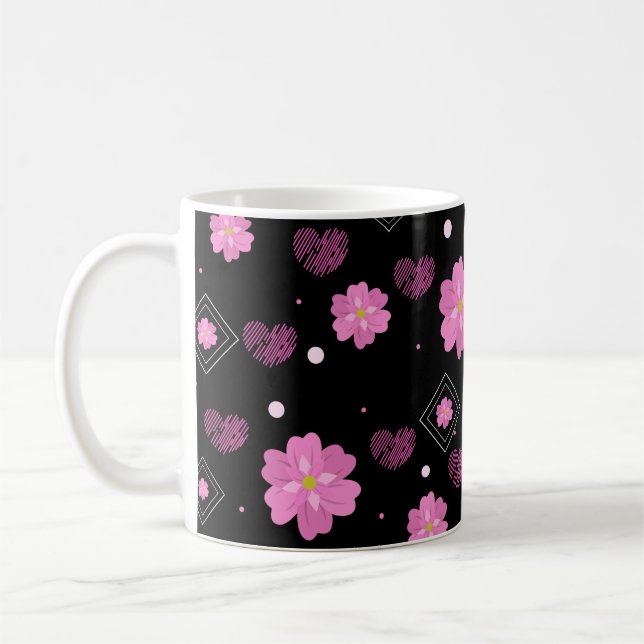 Blume Liebe Valentine Muster Kaffeetasse (Links)