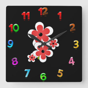 Blume Liebhaber Quadratische Wanduhr