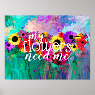 Blume Liebhaber zitieren auf bunte abstrakte Kunst Poster