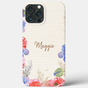 Blume liebt hübsche pastellfarbene Monogramm-Schri Case-Mate iPhone Hülle