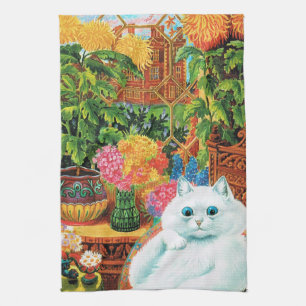 Blume liebt Katze, Louis Wain Handtuch