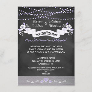 Blume & Lights Chalkboard Post Hochzeit einladen Einladung