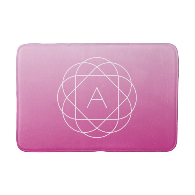 Blume-like Geometric Monogram | Pink Shaded Ombre Badematte (Vorderseite)