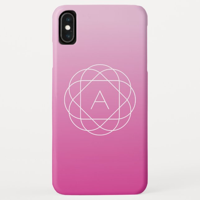 Blume-like Geometric Monogram | Pink Shaded Ombre Case-Mate iPhone Hülle (Rückseite)