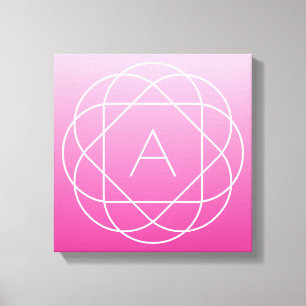 Blume-like Geometric Monogram Pink Shaded Ombre Leinwanddruck