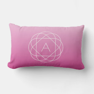 Blume-like Geometric Monogram   Pink Shaded Ombre Lendenkissen