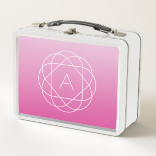 Blume-like Geometric Monogram   Pink Shaded Ombre Metall Brotdose