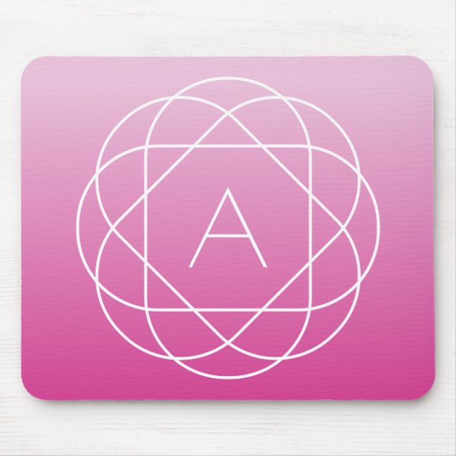 Blume-like Geometric Monogram | Pink Shaded Ombre Mousepad (Vorne)