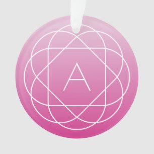 Blume-like Geometric Monogram Pink Shaded Ombre Ornament