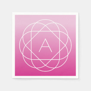 Blume-like Geometric Monogram Pink Shaded Ombre Serviette