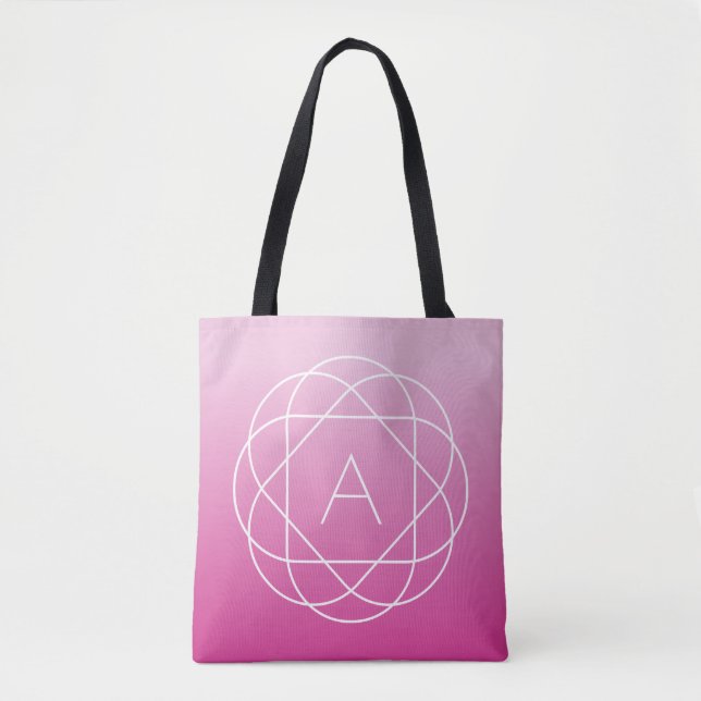 Blume-like Geometric Monogram | Pink Shaded Ombre Tasche (Vorderseite)