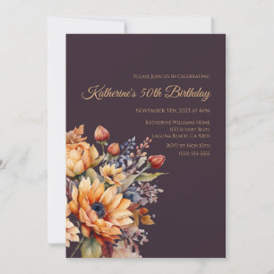 Blume-Lila- Einladung