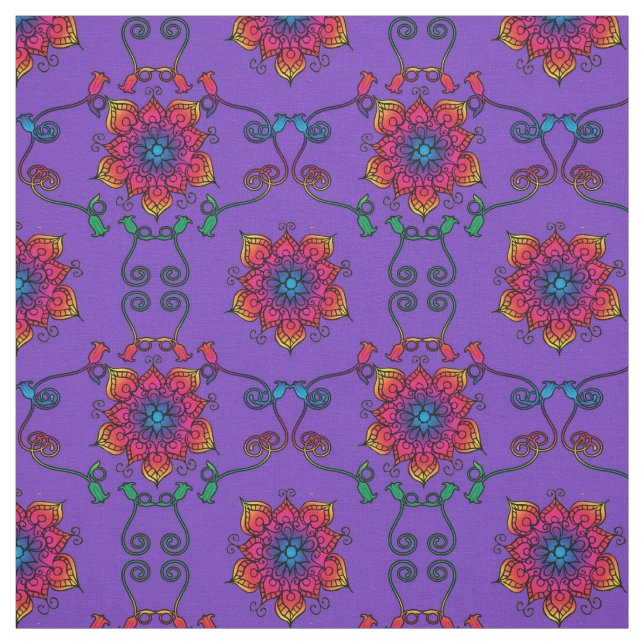 Blume lila Leidenschaft | Boho Style Stoff (Muster)