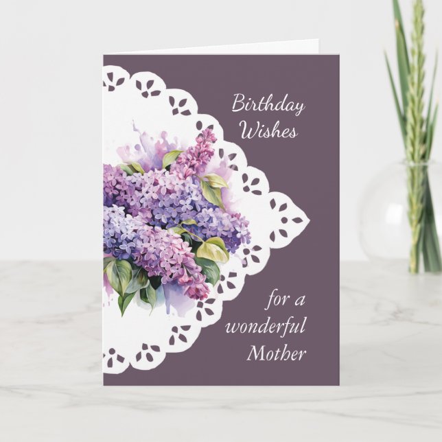 Blume Lilac Bouquet Mutter Mama Geburtstagkarte Karte (Vorderseite)