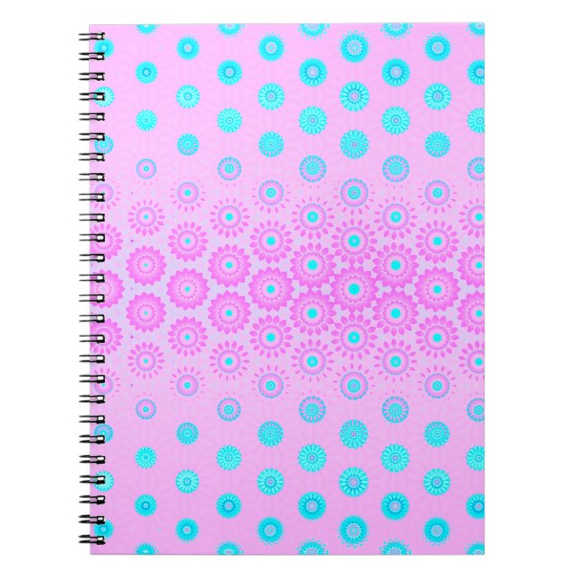 Blume Lilac, Sky Blue und Pink Notizblock (Vorderseite)