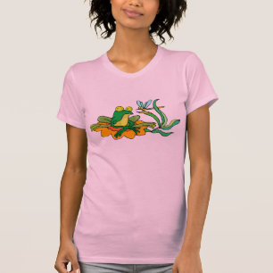 Blume Lilypad Frosch-Libelle T-Shirt