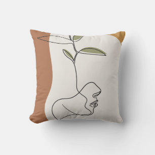 Blume Line zeichnend, kreative Gesicht Mode T - Sh Kissen