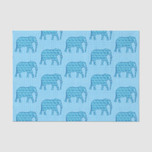 Blume Lotus Elephant, Türkis und Weiß Seidenpapier