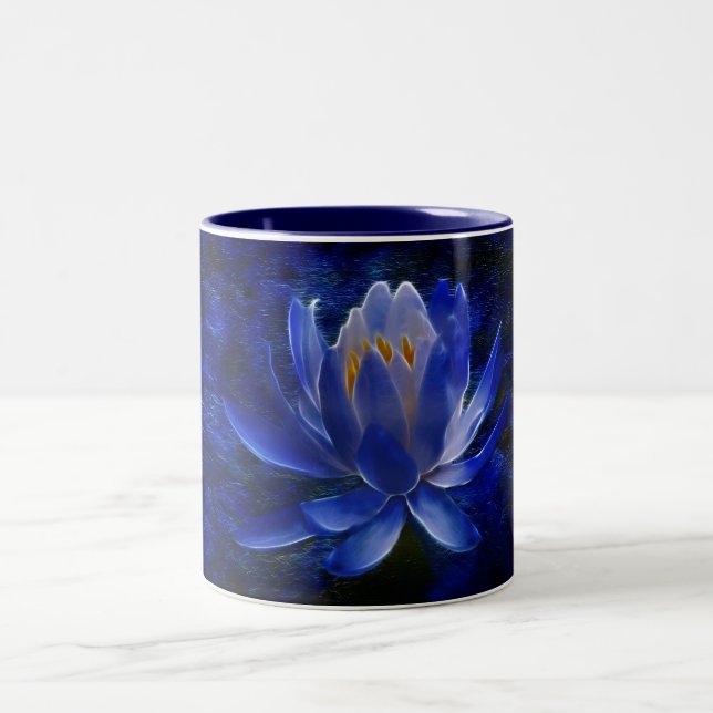 Blume Lotus und ihre Bedeutung Zweifarbige Tasse (Mittel)