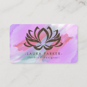 Blume Lotus Wasserfarbe Rosa Lila Spritzer Visitenkarte