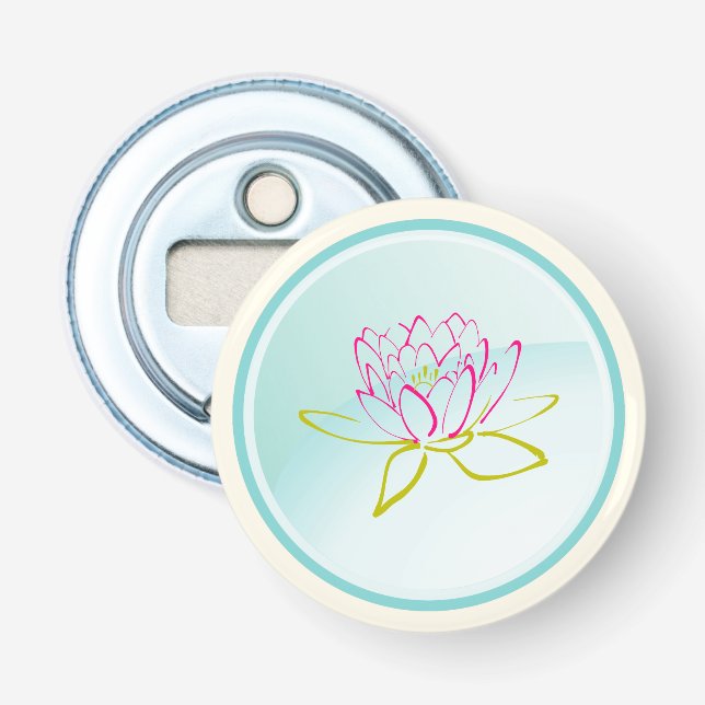 Blume Lotus/Wasserlilie Illustration Flaschenöffner (Vorderseite)