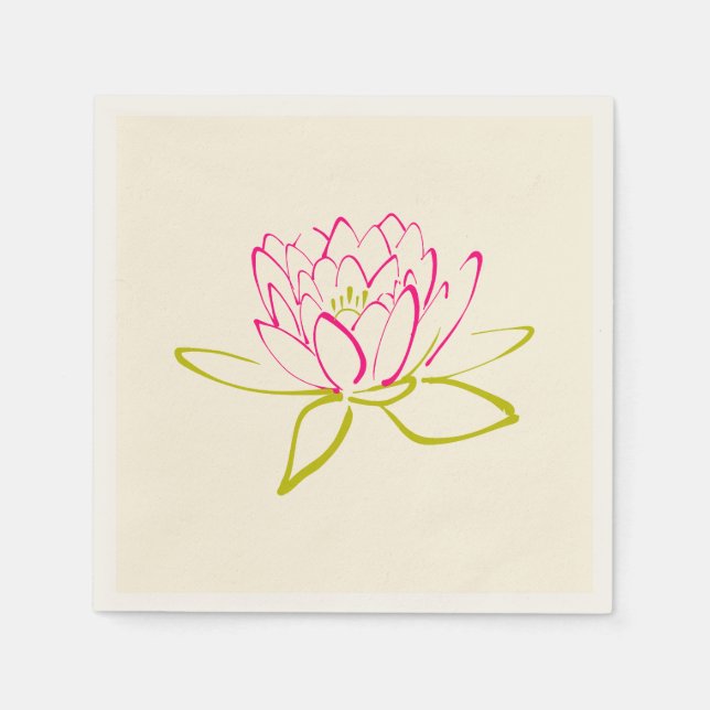 Blume Lotus/Wasserlilie Illustration Serviette (Vorderseite)