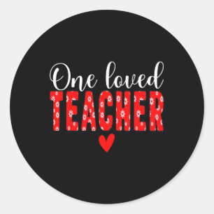 Blume Love Teacher Happy Valentines Day Funn Runder Aufkleber