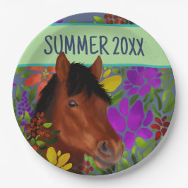Blume Lover Brown Horse Pappteller