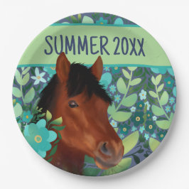 Blume Lover Brown Horse Pappteller