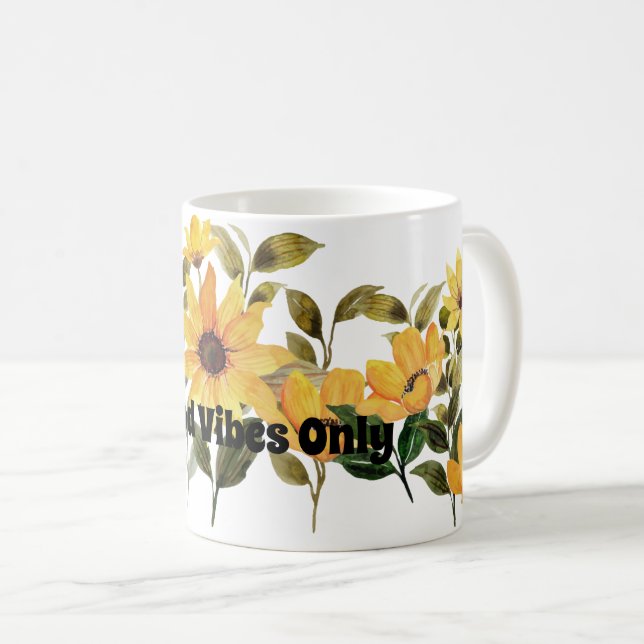 Blume Lover Coffee Drinker, Gelber Daisy Kaffeetasse (VorderseiteRechts)