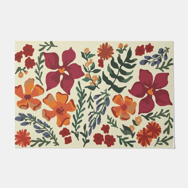 Blume Lover Doormat, Niedliche Blume Begrüßungsmat Fußmatte (Vorderseite)