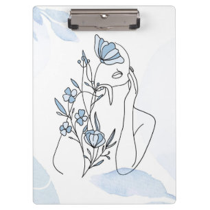 Blume Lover Minimalistisches Portrait von Wom Klemmbrett
