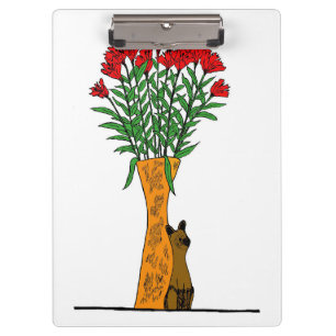 Blume Lover Rote Blume mit Hölzerkälze Klemmbrett