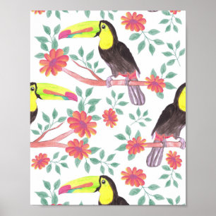 Blume Lover Vogel und Blume Poster