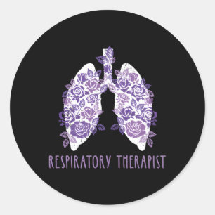 Blume Lung Respiratory Therapeutic Runder Aufkleber