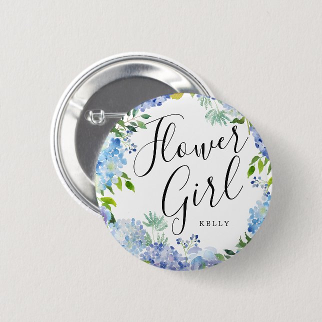 Blume Mädchen Carolina Bloom Custom Wedding Button (Vorne & Hinten)