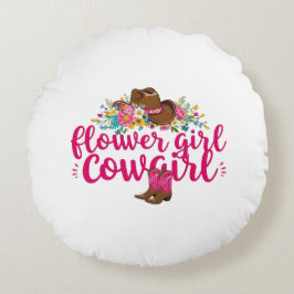 Blume Mädchen Cowgirl Kissenspiel mit Decken Rundes Kissen