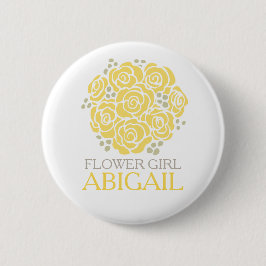 Blume Mädchen gelbe posy genannt Hochzeit Button-T Button
