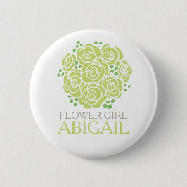 Blume Mädchen grüne Rose genannt Hochzeit Button-T Button