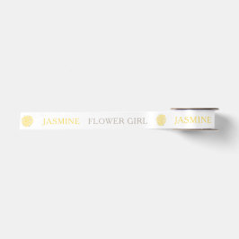 Blume Mädchen individuelle Name Grafik Gelbe Rosen Satinband